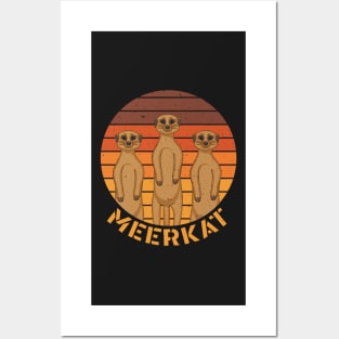 Meerkat Mongoose Kalahari Desert Sunset Safari Africa Posters and Art